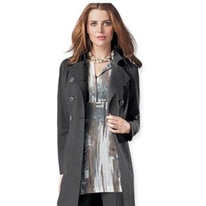 Cabi Ponte Casablanca Double Button Gray Trench Coat